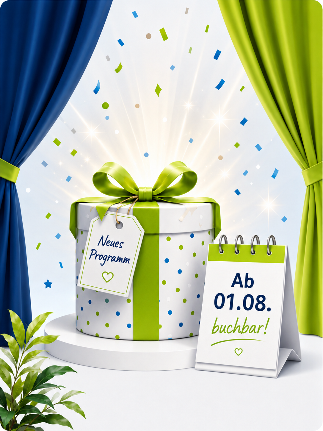 Geschenk und Kalender zum neuen Seminarprogramm der bunten Bildungsakademie, ab dem 1. August buchbar